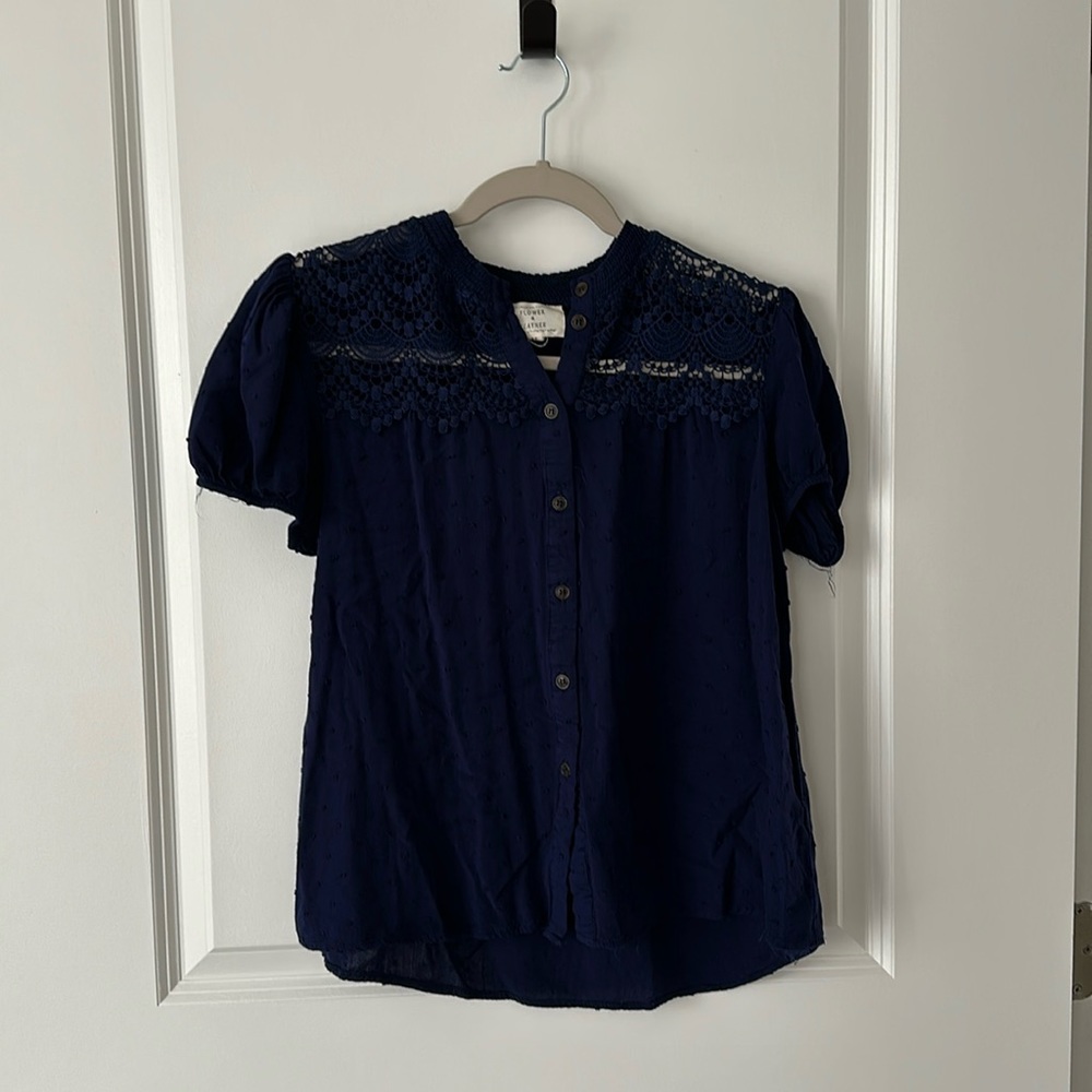 Flower & feather blouse